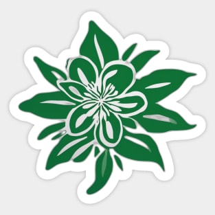 Emerald Blossom Artistic Floral Design No. 516 Sticker